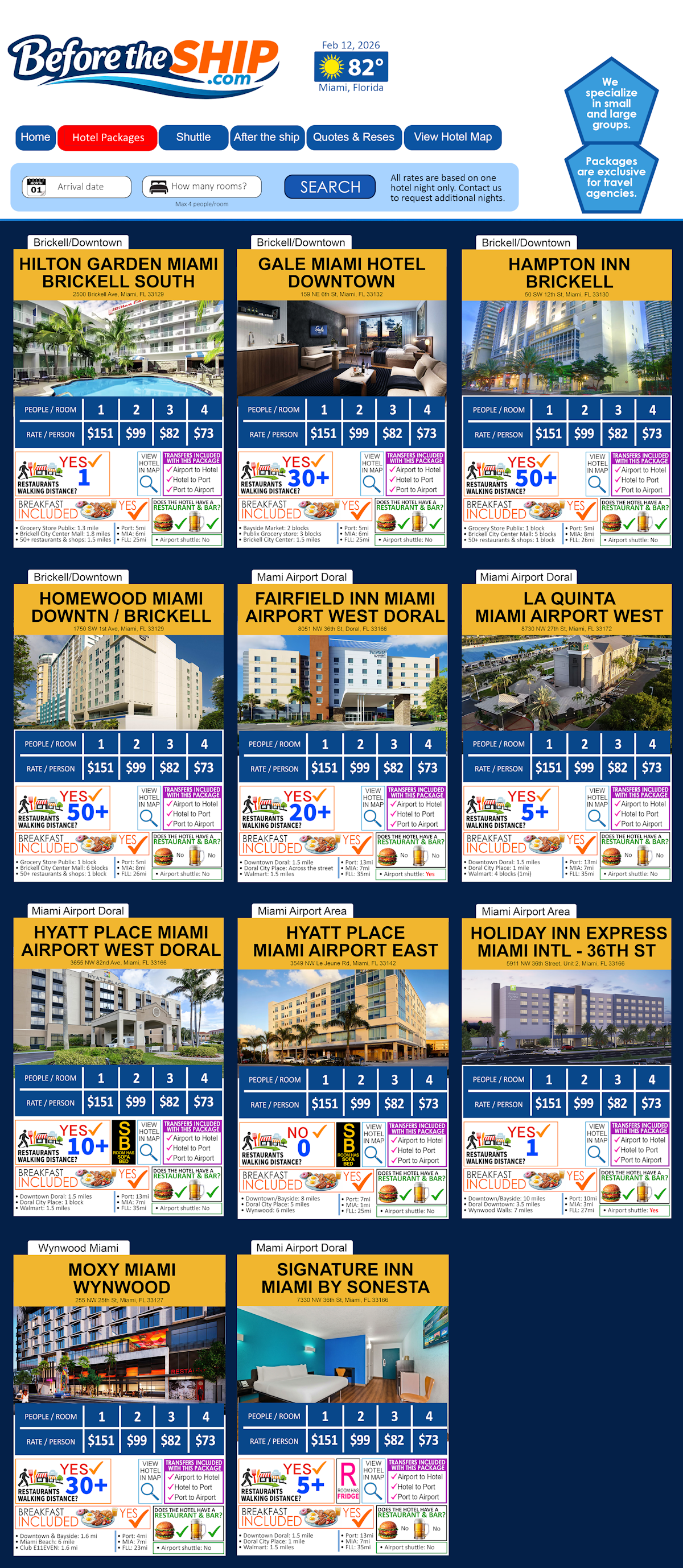 Hotels Page